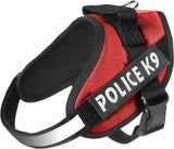 Dog K9 Police Buckle Harness Vest Belt with Adjustable Hook, Loop Straps and Handle. Soft Padded Easy Control Chest Neck Belt