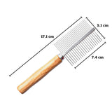 Chullbull Pet Products Best Quality Double Side Stainless Steel Needles Comb for Dogs ,Cats , Rabbit and Hamster - (Wooden Comb) | Dog Grooming Comb Removes Tangles & Knots, Matted Dirty Hair.