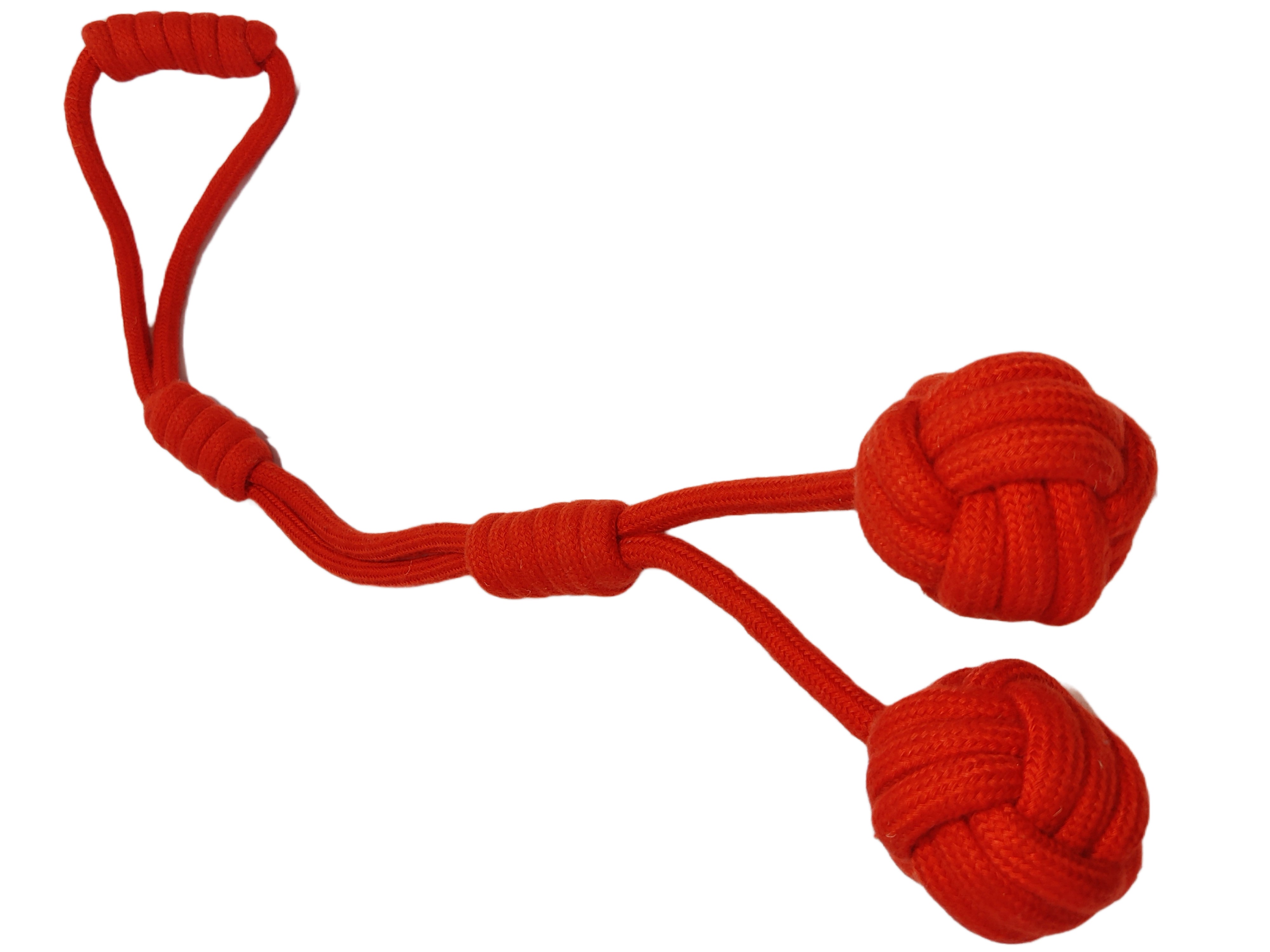 Tug Toy with Handle and 2 Rope Balls for Indoor and Outdoor Play,Interactive Bond Building Tug Toy,Ruby Woof Red