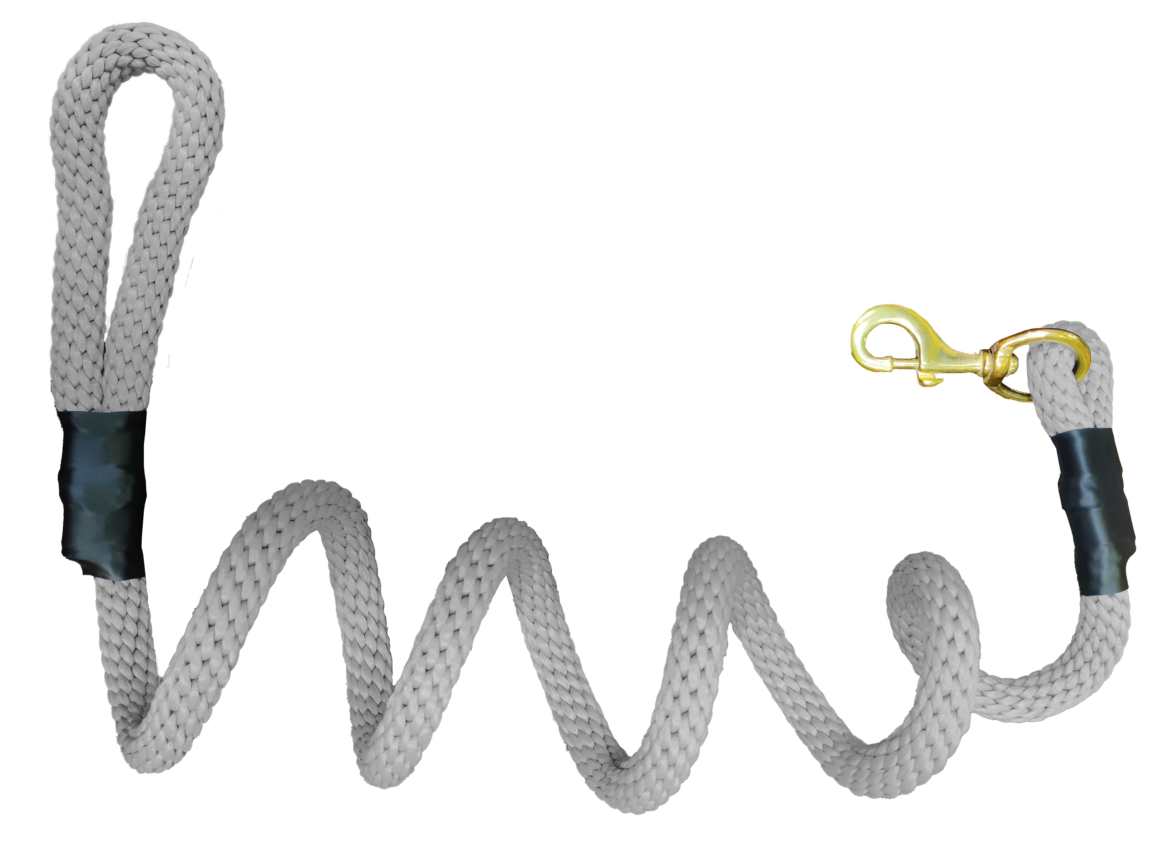 18mm grey nylon dog leash with brass hook