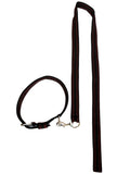 Flat Nylon Collar Leash Set, Black