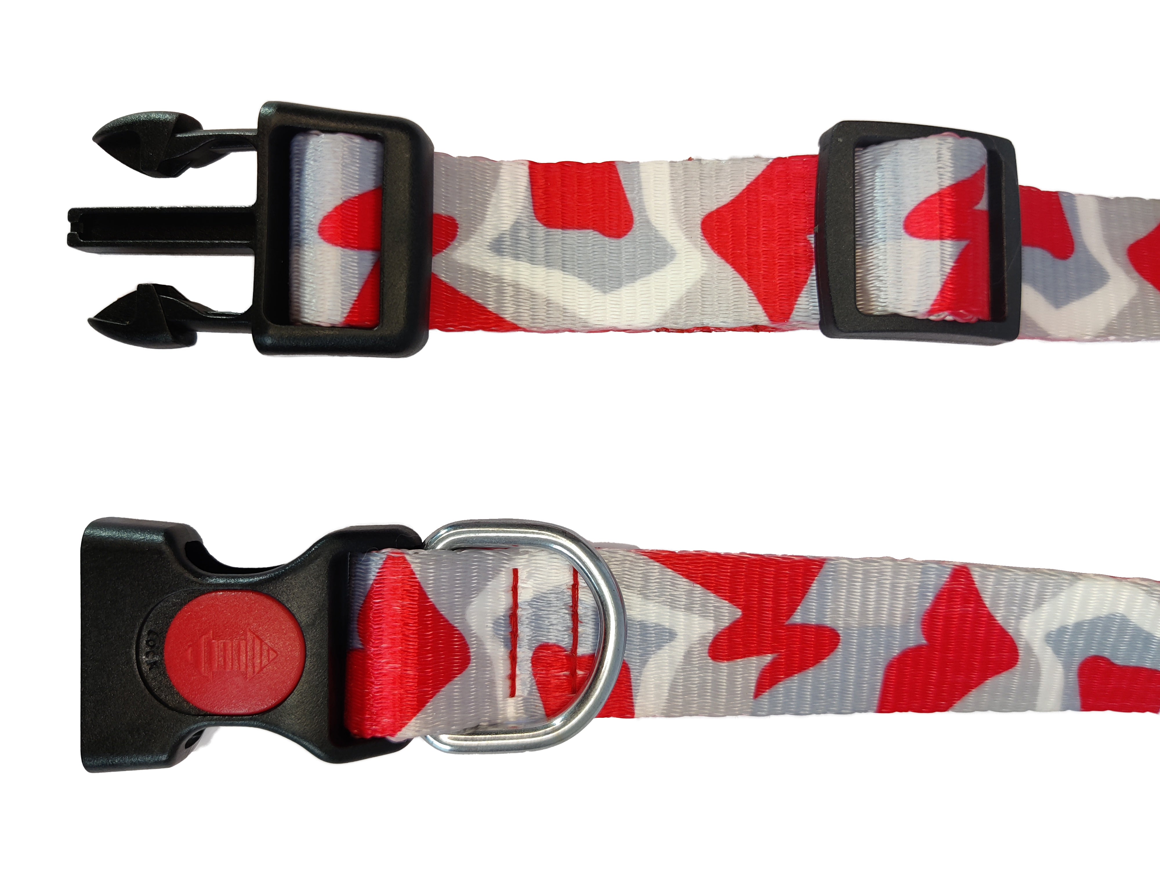 Polyester Printed Collar, Red