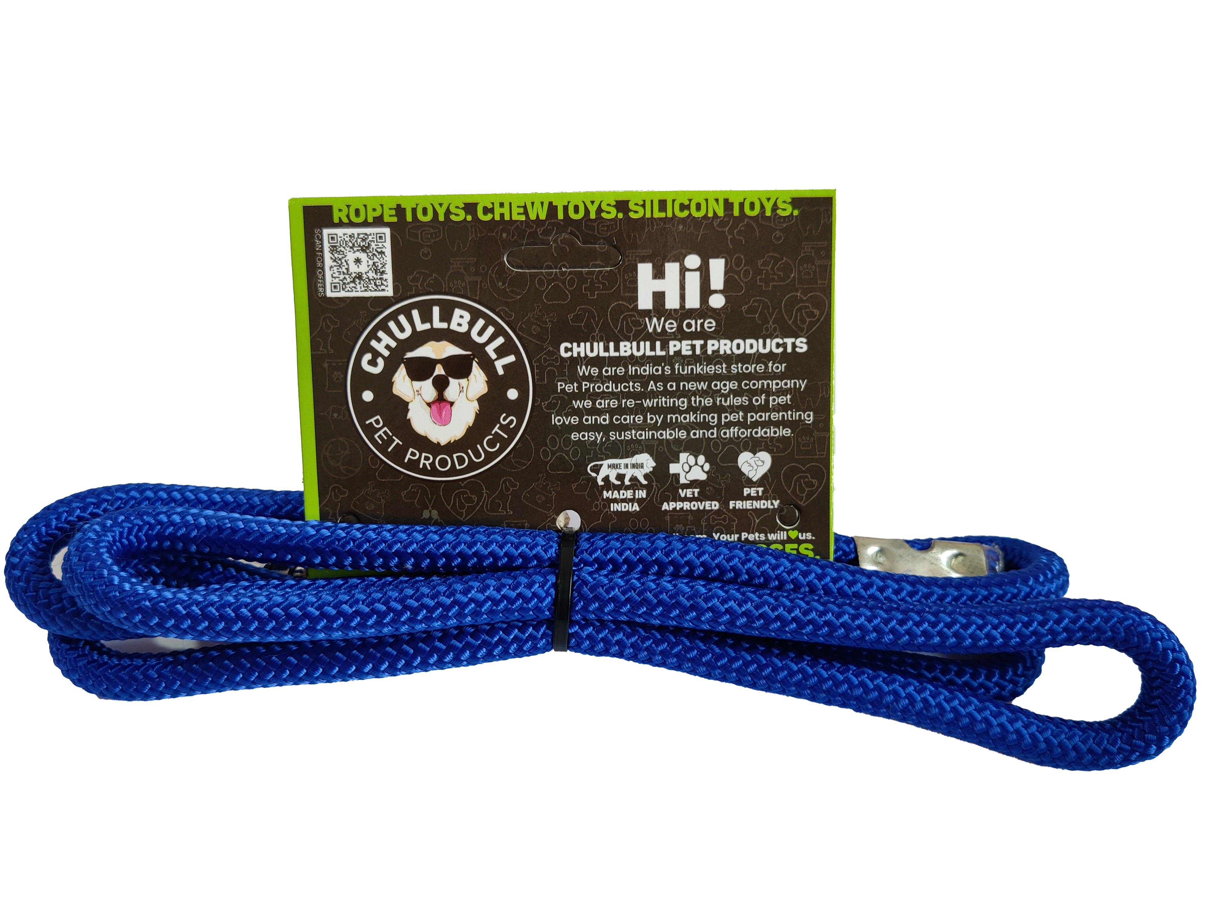 Round Leash Small 5Ft, Royal Blue